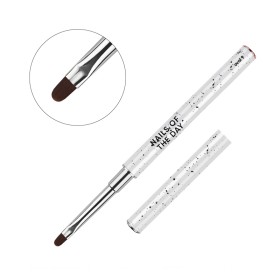 Pincel ovalado plano para gel de pelo sintético NAILSOFTHEDAY Brush Oval, 9 mm