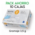PACK AHORRO - 10 cajas de Guantes de nitrilo sin polvo Rubberex G.Touch 3,5 g, talla S, azul, 1.000 uds (0,10 €/por serv)
