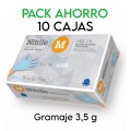 PACK AHORRO - 10 cajas de Guantes de nitrilo sin polvo Rubberex G.Touch 3,5 g, talla M, azul, 1.000 uds (0,10 €/por serv)