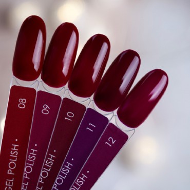Gel Polish 008 DARK, esmalte semipermanente rojo oscuro, 6 ml