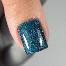 Gel Polish 121 DARK, esmalte semipermanente azul con micro brillo, 6 ml