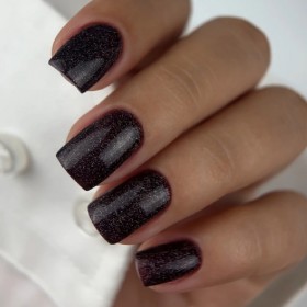 Gel Polish 124 DARK, esmalte semipermanente borgoña oscuro con micro brillo, 6 ml