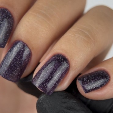 Gel Polish 125 DARK, esmalte semipermanente marrón berenjena con micro brillo, 6 ml