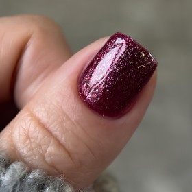 Gel Polish 128 DARK, esmalte semipermanente granate con micro brillo, 6 ml