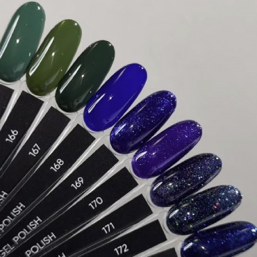 Gel Polish 169 DARK, esmalte semipermanente azul con micro brillo, 6 ml