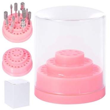 Fresero plástico con tapa para 48 fresas, Rosa