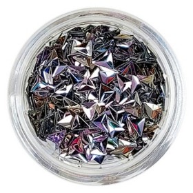 Escama de Dragón 3D, Triángulos 07, Plata Multicolor, 1gr.