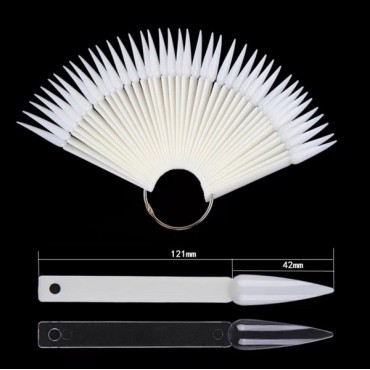 Paleta muestrario con aro, Stiletto, Blanco, 50 Uds.