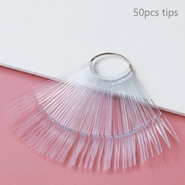 Paleta muestrario con aro, Stiletto, Transparente, 50 Uds.