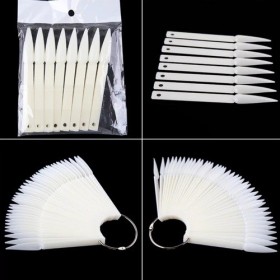 Paleta muestrario con aro, Stiletto, Blanco, 50 Uds.